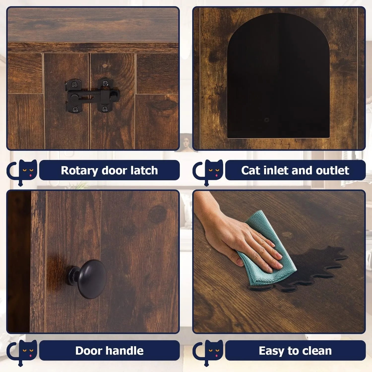 Wooden Cat Litter Box Furniture