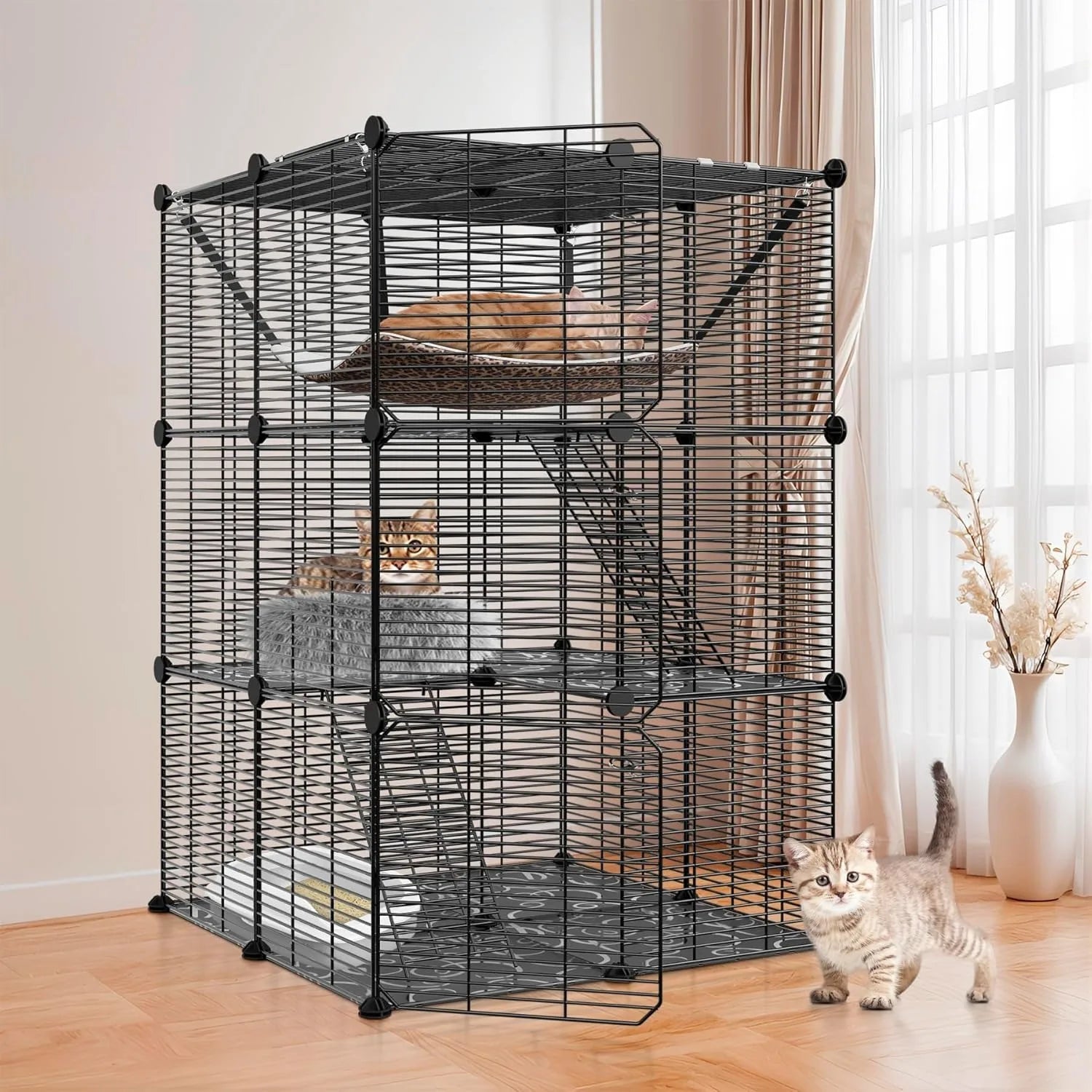 3-Tier Pet Cage Indoor Enclosures
