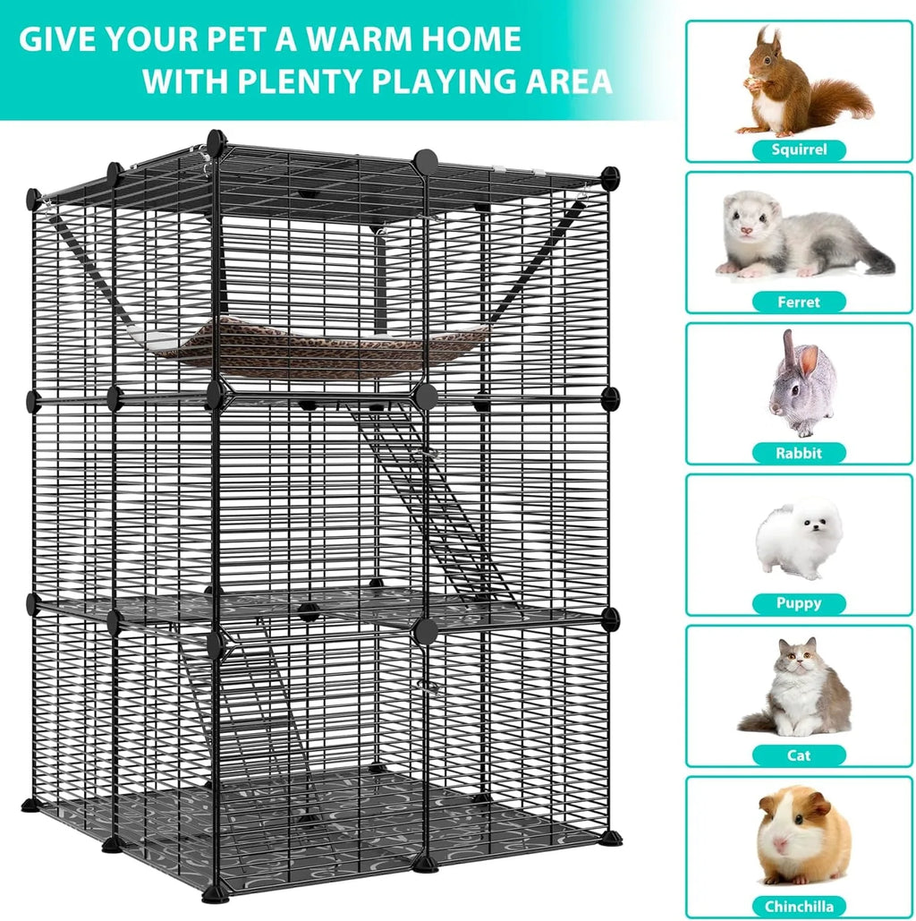 3-Tier Pet Cage Indoor Enclosures