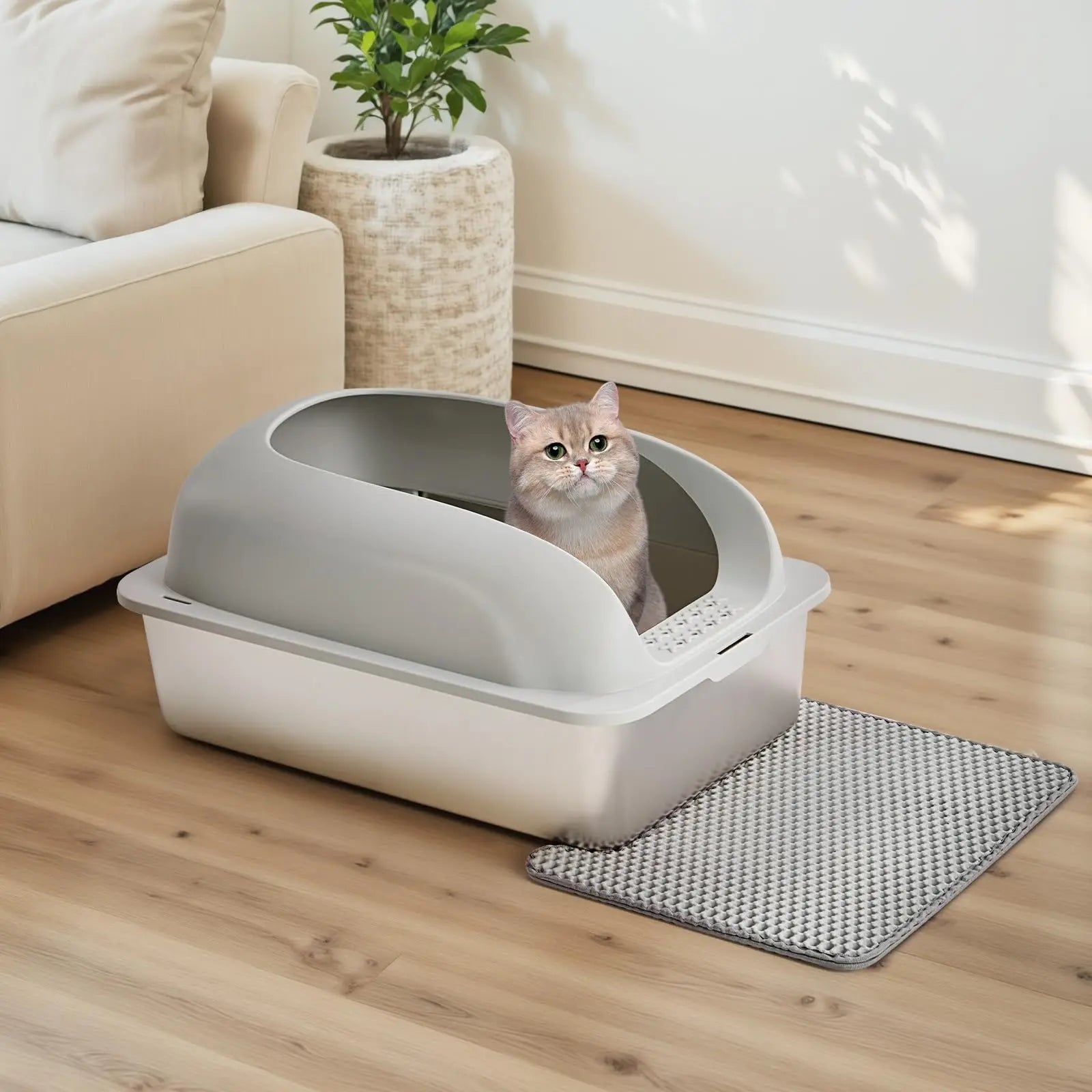 Stainless Steel Cat Litter Box with Lid