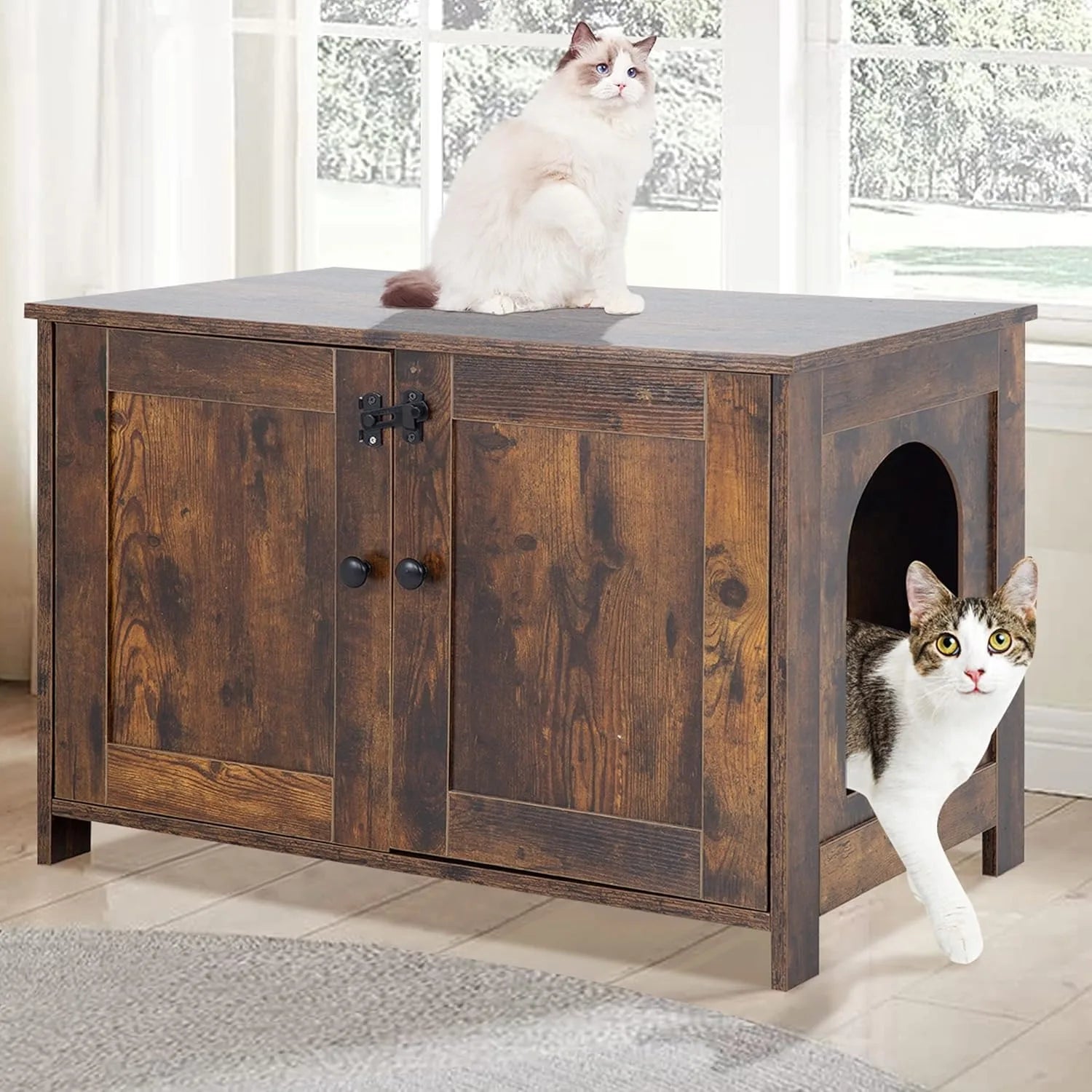 Wooden Cat Litter Box Furniture