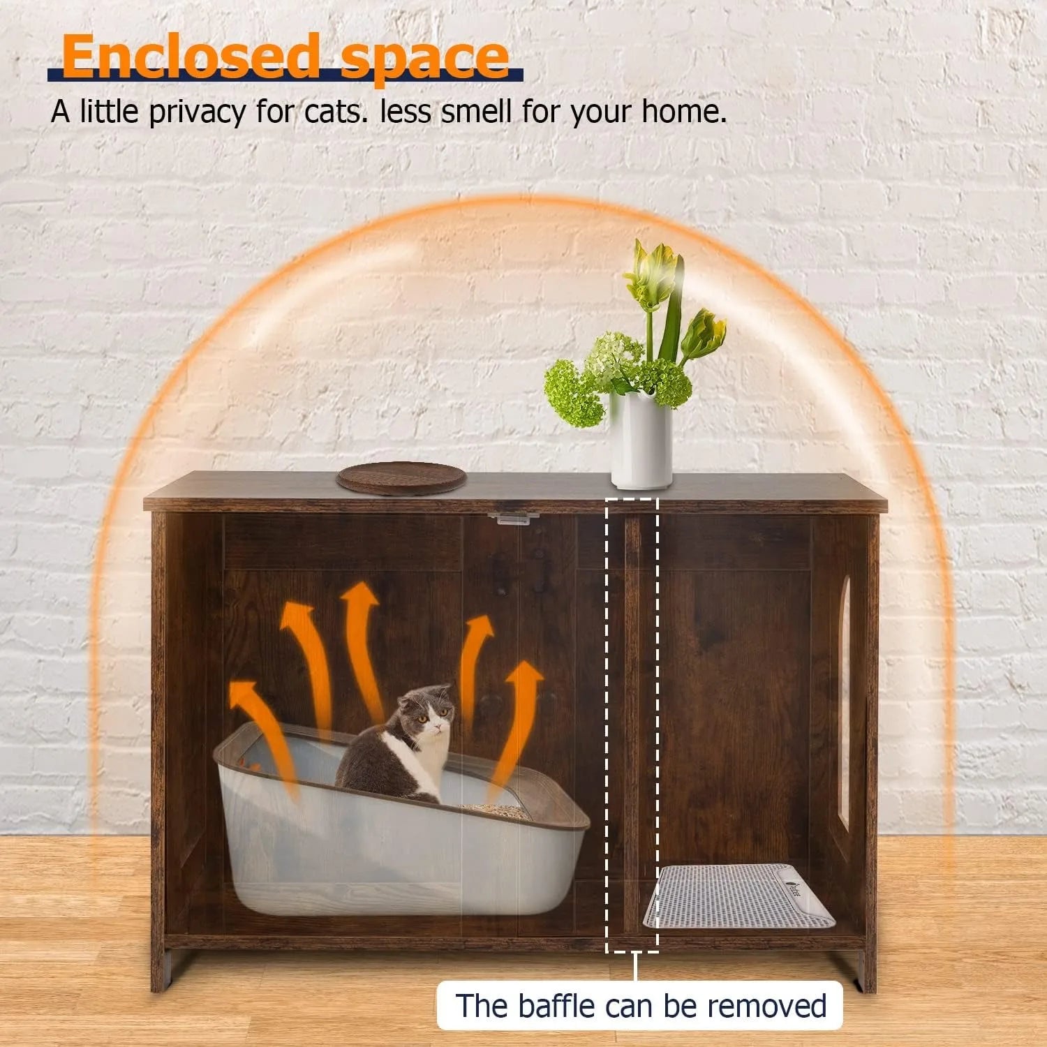 Wooden Cat Litter Box Furniture