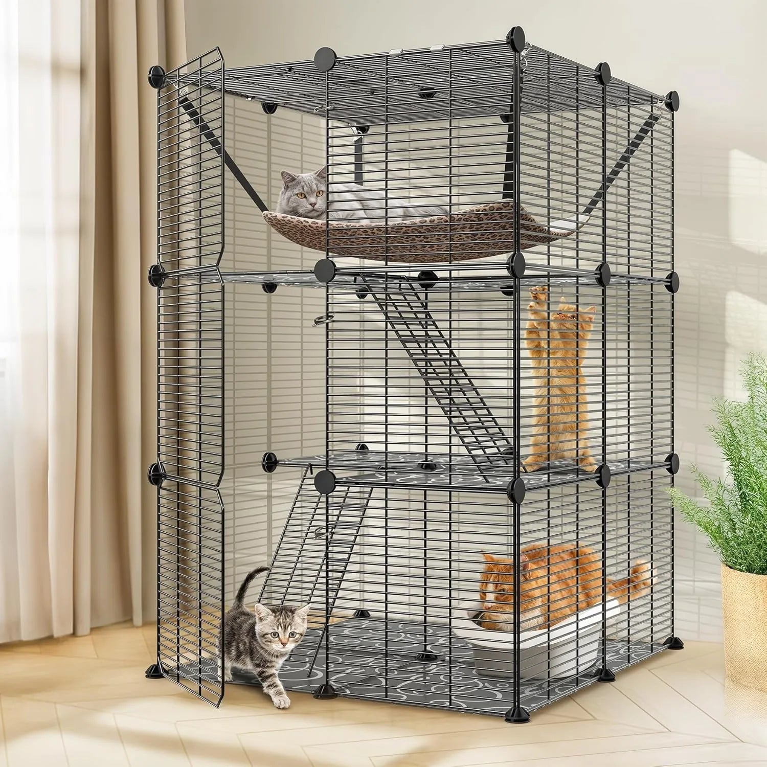 3-Tier Pet Cage Indoor Enclosures