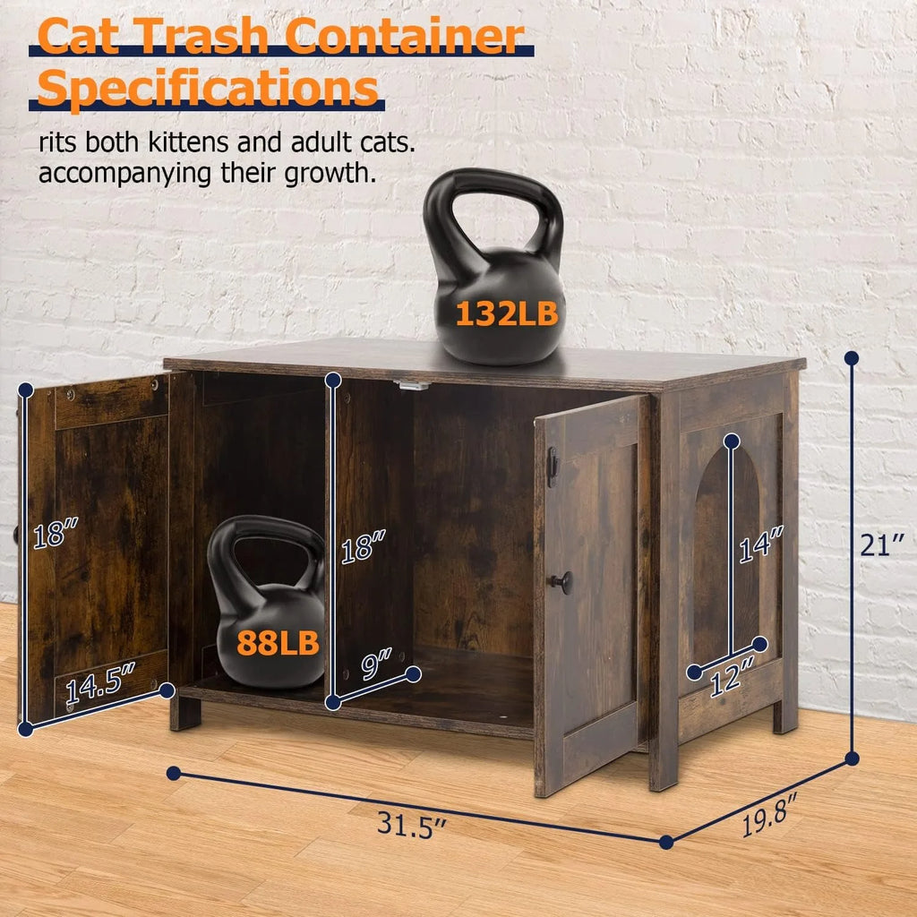 Wooden Cat Litter Box Furniture