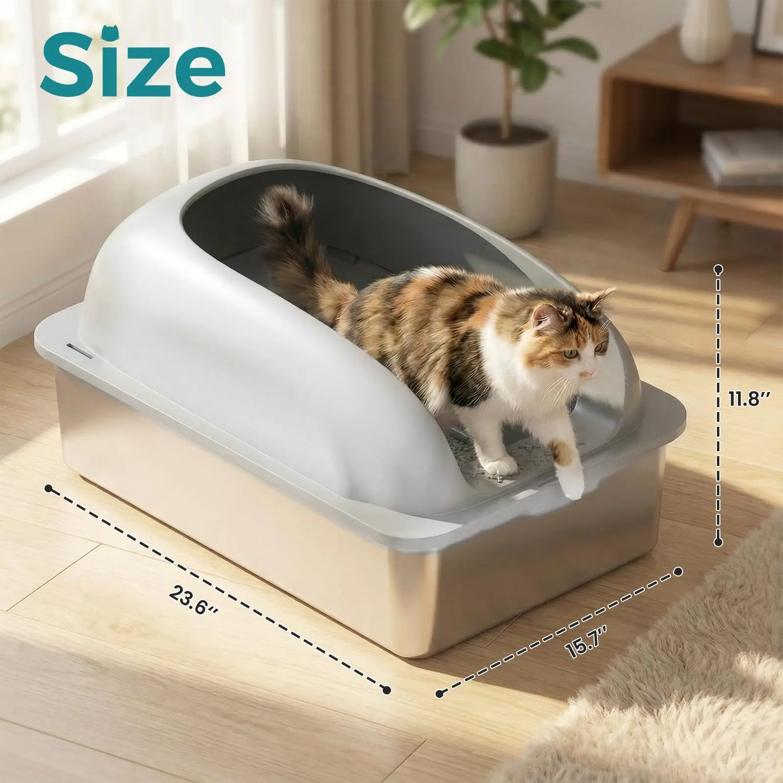 Stainless Steel Cat Litter Box with Lid