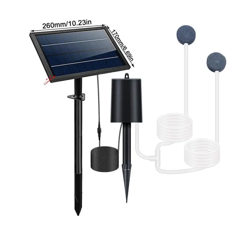 Fish Tank Oxygenator 3 Modes Air Pump Fishing Aerator 9V6W Solar Water Pump Adjustable Pond Air Pump For Garden Fish Tank
