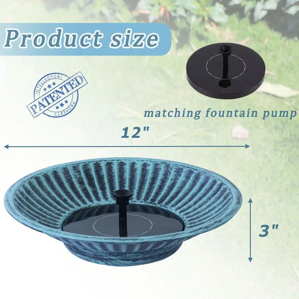 Solar Fountain Bird Bath for Outside