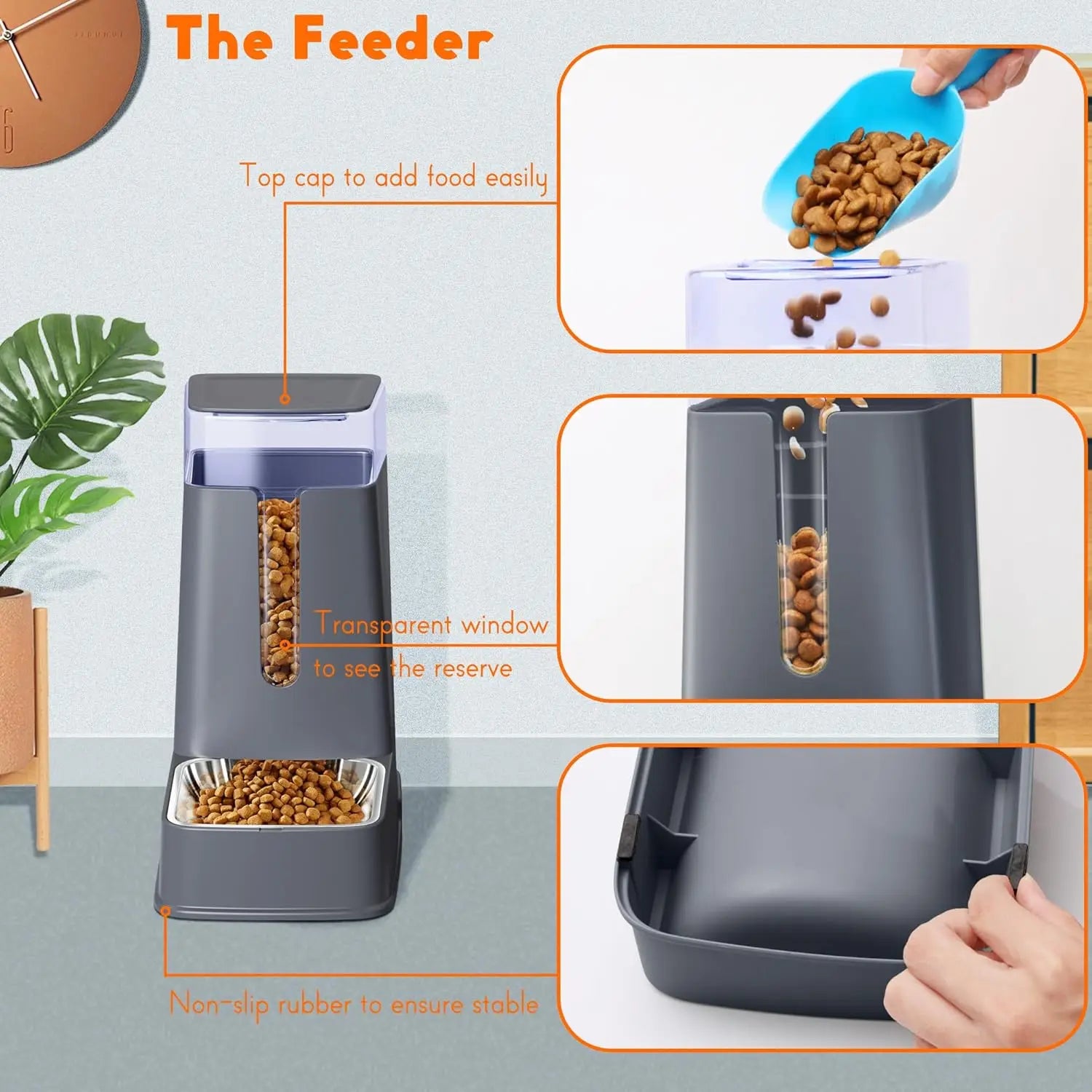 Automatic Pet Feeder and Water Dispenser
