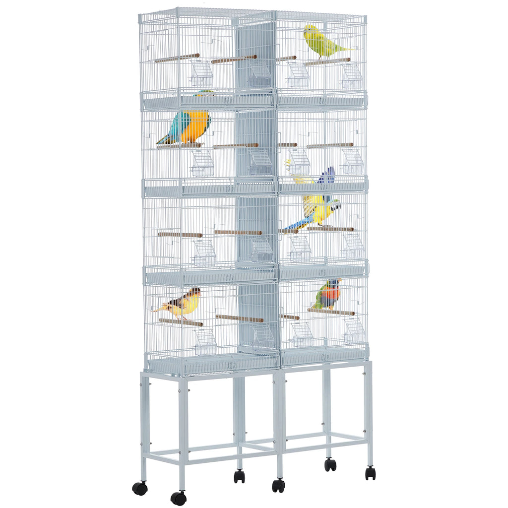 Extra Large Bird Cage with Rolling Stand Spacious Wrought Iron