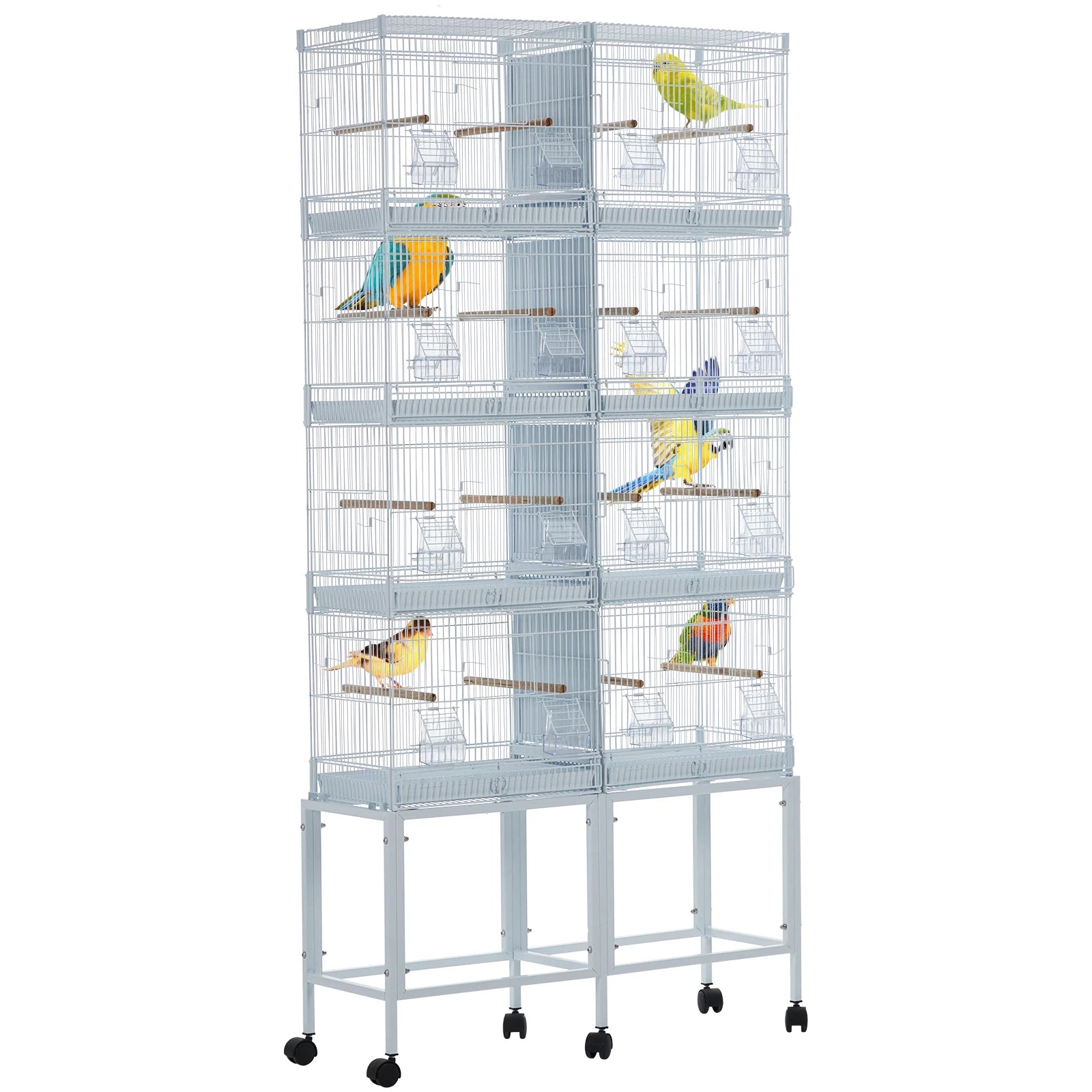 Extra Large Bird Cage with Rolling Stand Spacious Wrought Iron