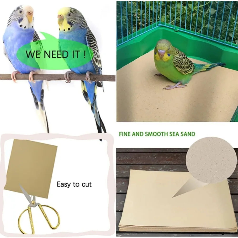 100PCS Gravel Liner Paper for Bird Cage