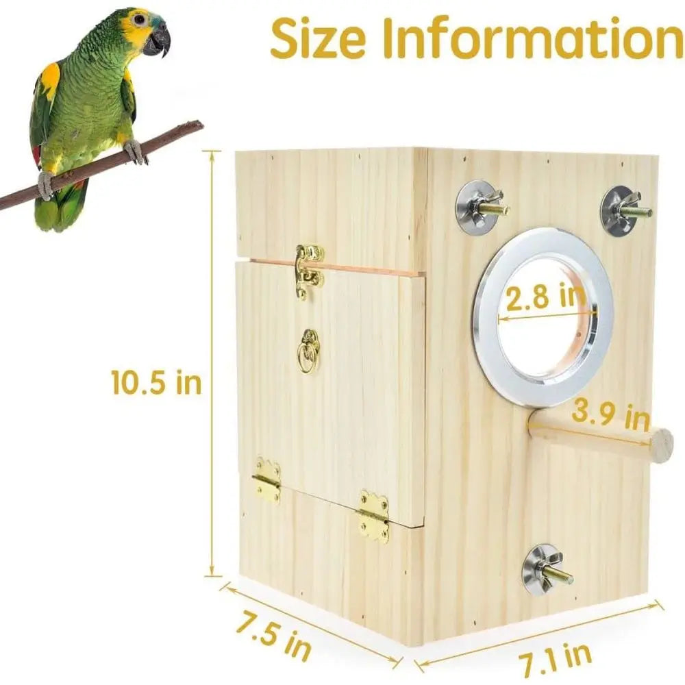 Wooden Acrylic Transparent Nest Box for Breeding Birds