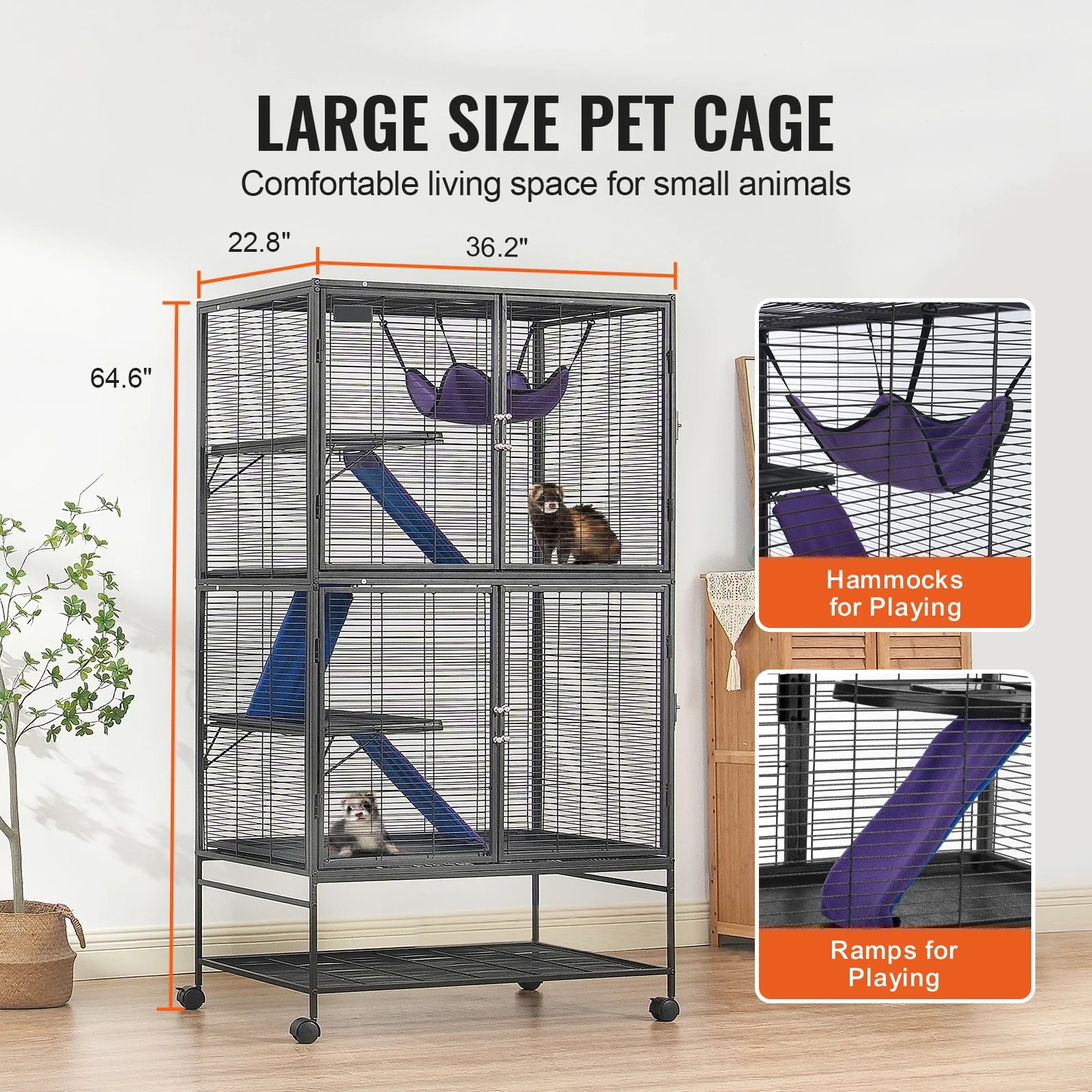 4-Tier Rolling Metal Cage