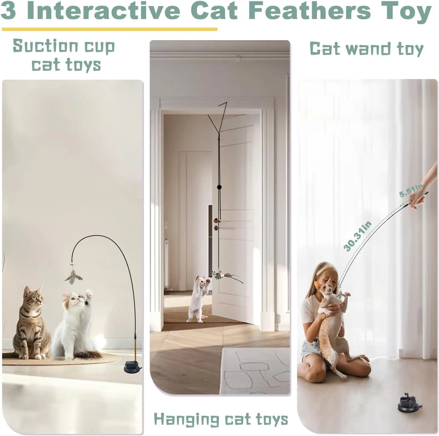 7-in-1 Interactive Cat Toy with Suction Cup