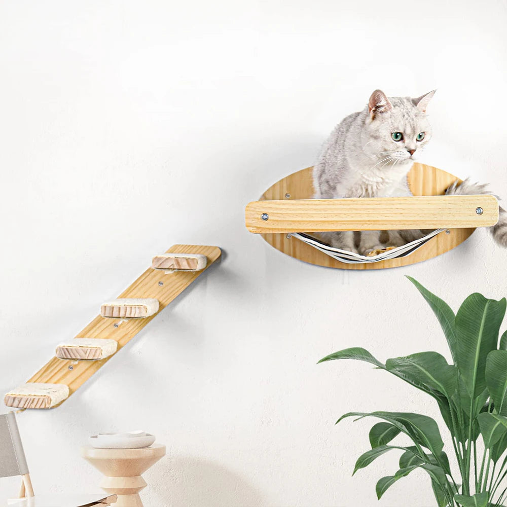 Wall Mounted Wooden Furniture Climbing Shelf Perch