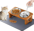 Tilted Elevated Pet Bowls with Silicone Mat