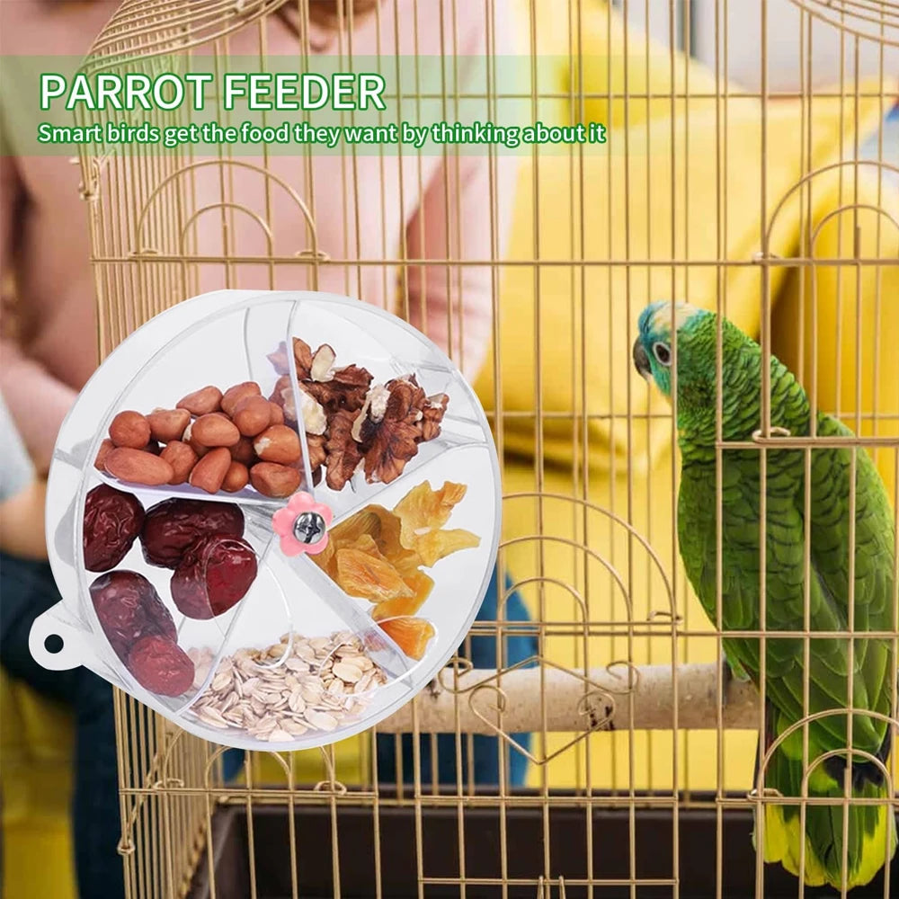 Acrylic Interactive Parrot Rotating Treat Dispenser