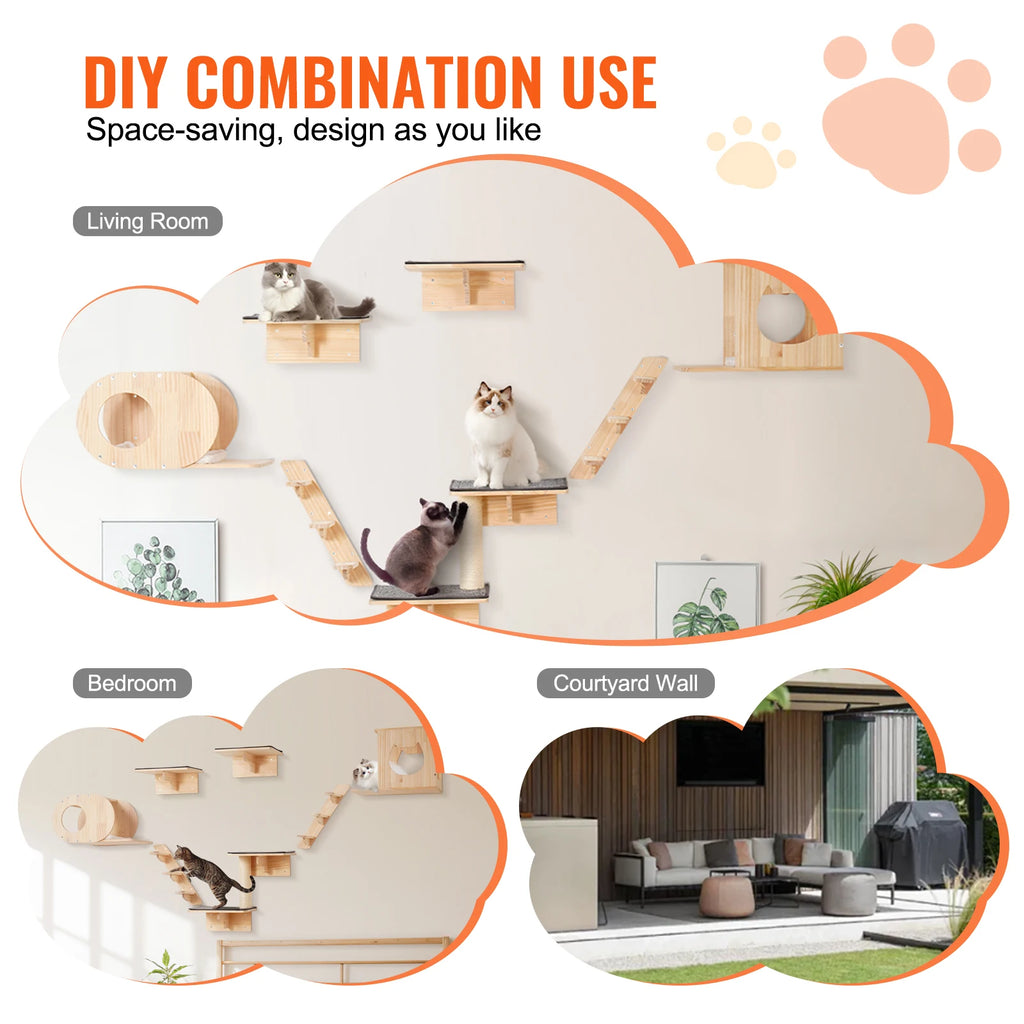 Wall Mounted Cat Shelves Cat