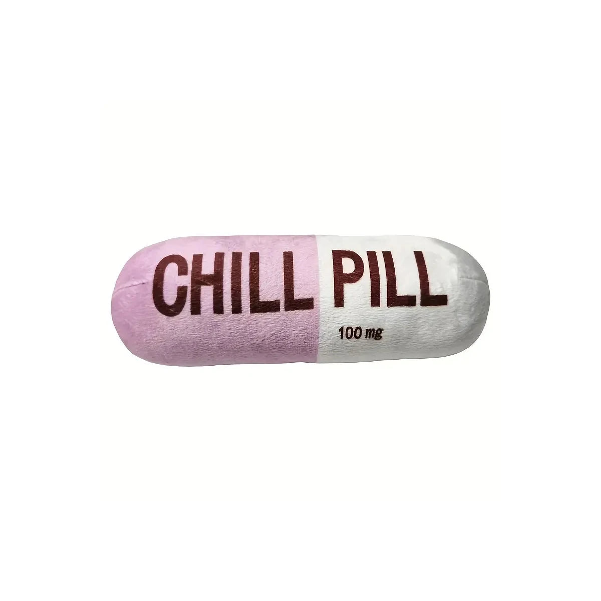 Interactive Plush Pill-Shaped Dog Toy with Squeaker