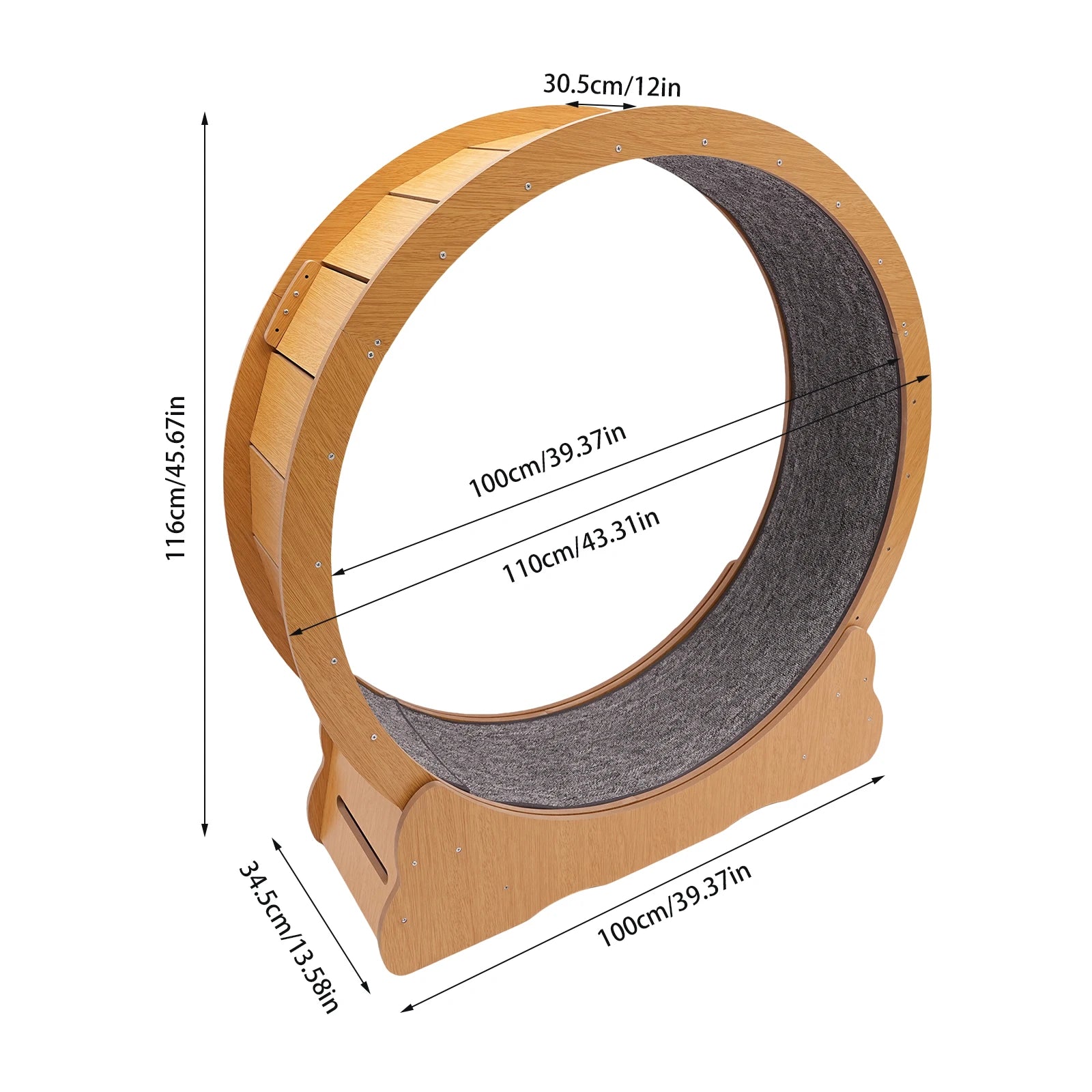 Wooden Cat Exercise Wheel Silent Treadmill