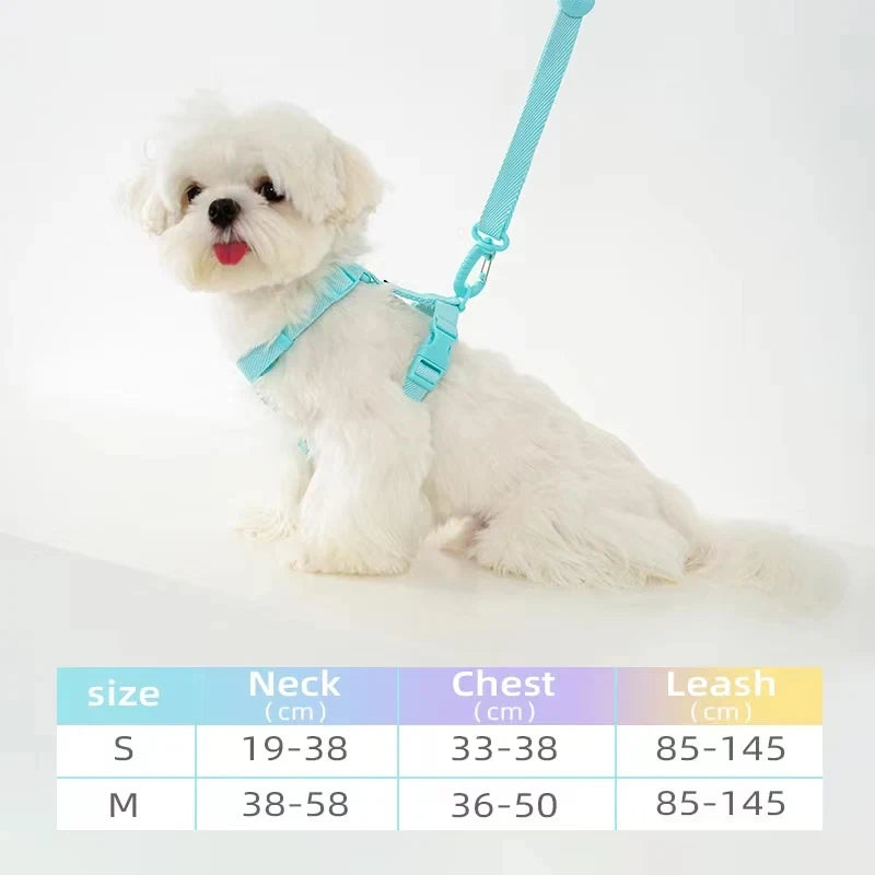 Reflective Adjustable Harness Collar Leash Set
