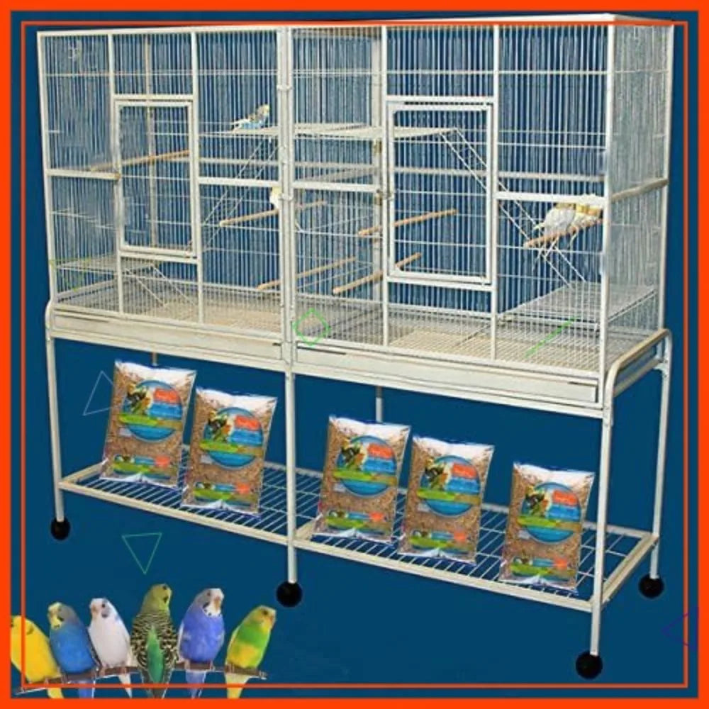 Large Double Flight Bird Cage with Center Divider