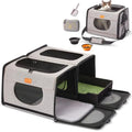 Large Pet Carrier with Litter Box for Car Travel