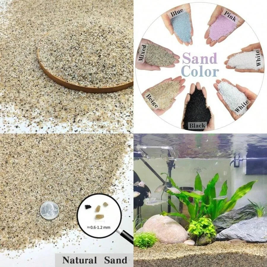 Aquarium Sand 0.6-1.2 Mm Aquarium Substrate For Freshwater Fish Tank. Decorative River Rocks Gravel For Fish Tank