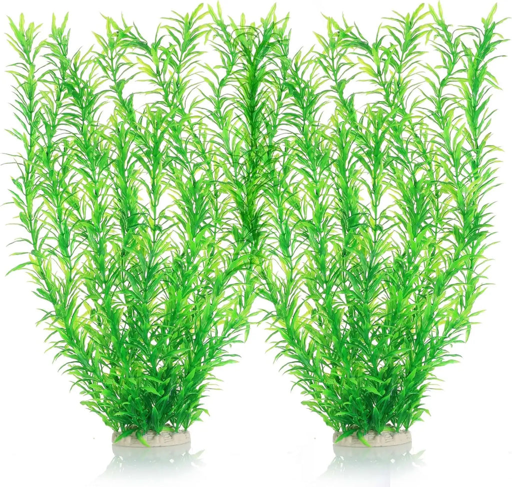 Extra Large 21 Inches Artificial Aquarium Plants, Tall Fish Tank Decorations for Freshwater and Saltwater Tanks (2 Pieces)