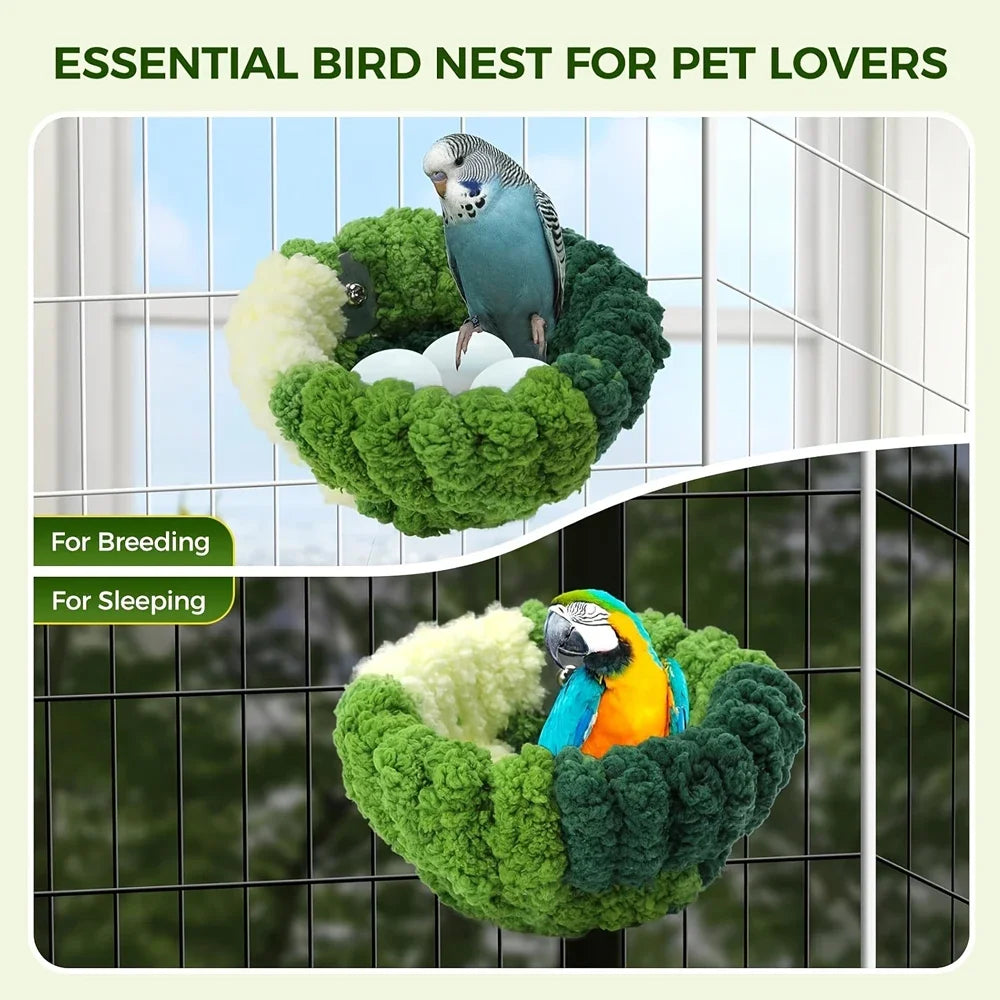 Bird's nest plush round sleeping bed