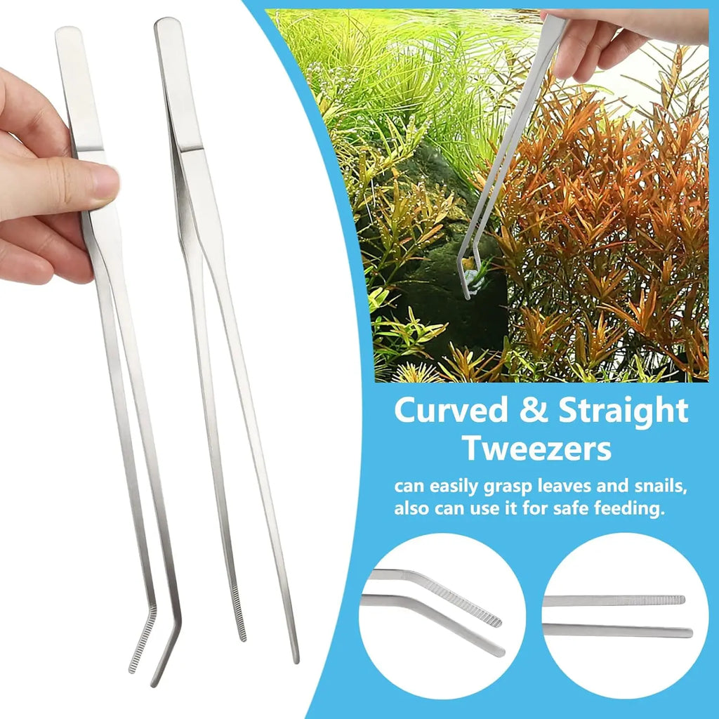 6-Piece Aquarium Cleaning Kit with Algae Scraper for Glass Tanks, Feeder Tools and Plant Cleaner