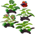 Silk Aquarium Plants for Fish Tank, Betta Fish Decor, Realistic Fake Plants for Reptile Terrarium, Turtle & Gecko Habitat