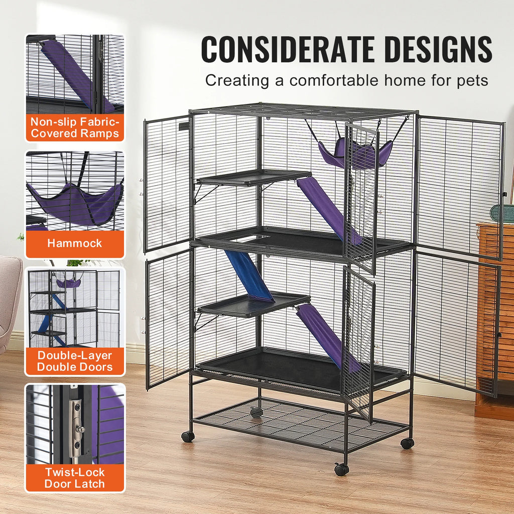 4-Tier Rolling Metal Cage