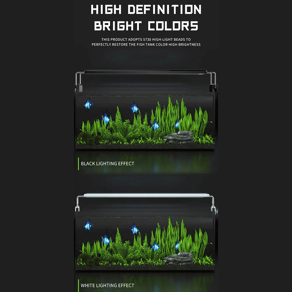 38cm 5W LED Aquarium Light For Plants Adjustable 3 Colors Extendable Fish Tank Light Suitable For 40-50cm Fish Tanks