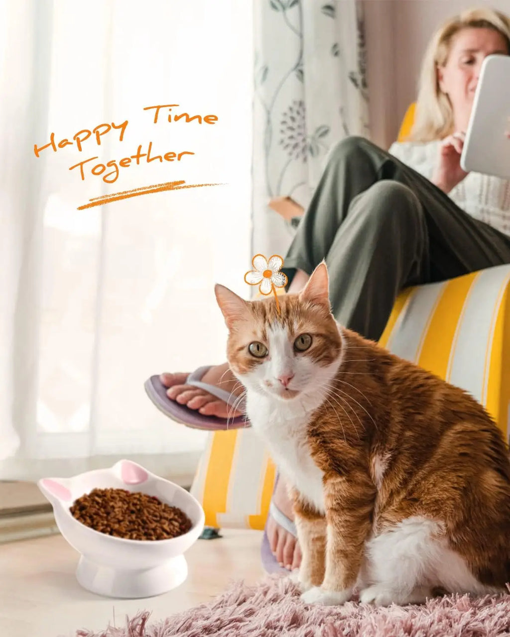 Ceramic Raised Cat Food Bowl