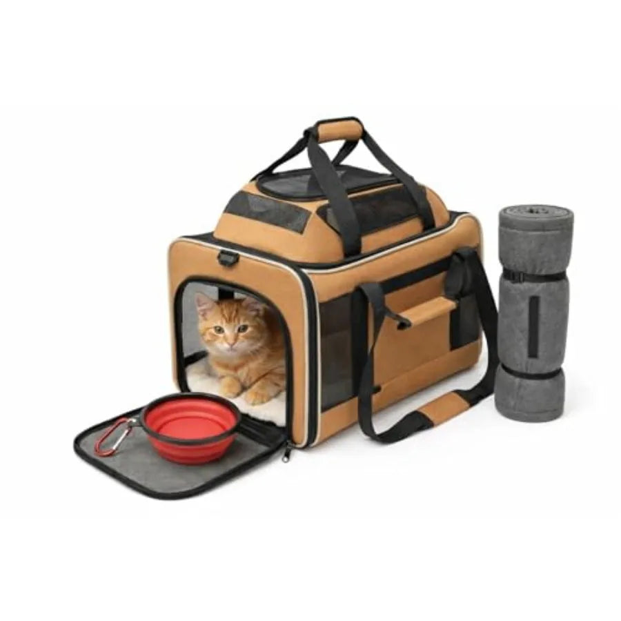 Airline Approved Pet Carrier for 2 Small Medium Pets