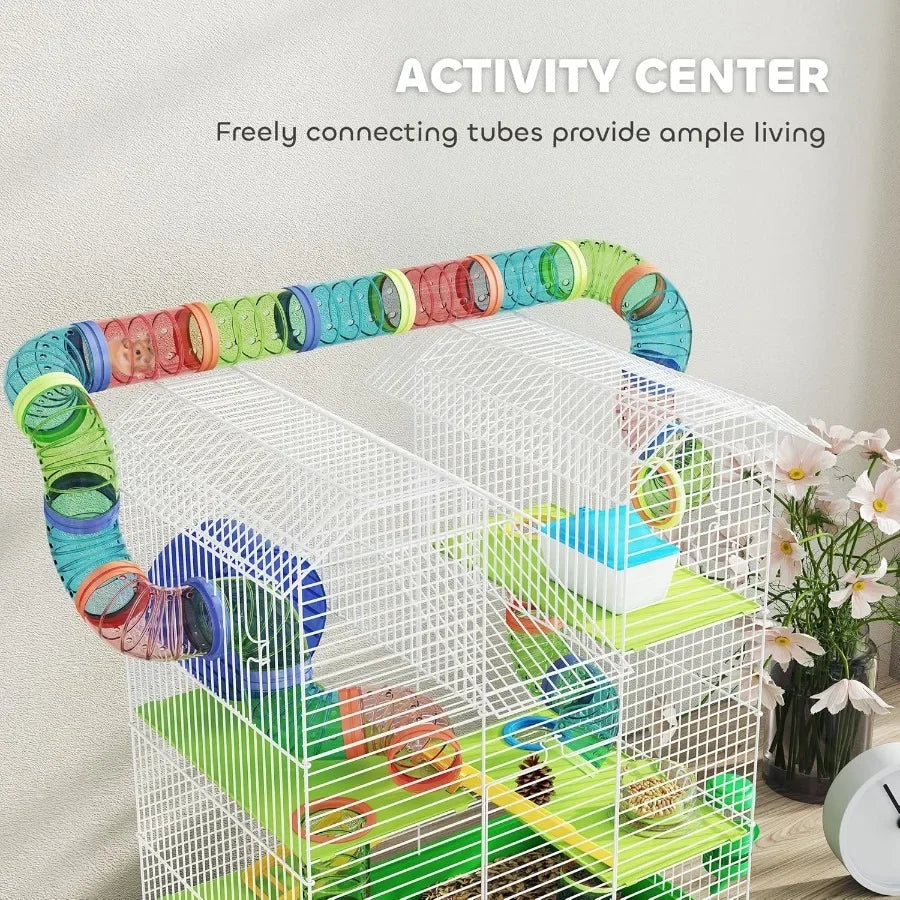 5 Tier Hamster Cage with Tubes and Tunnels