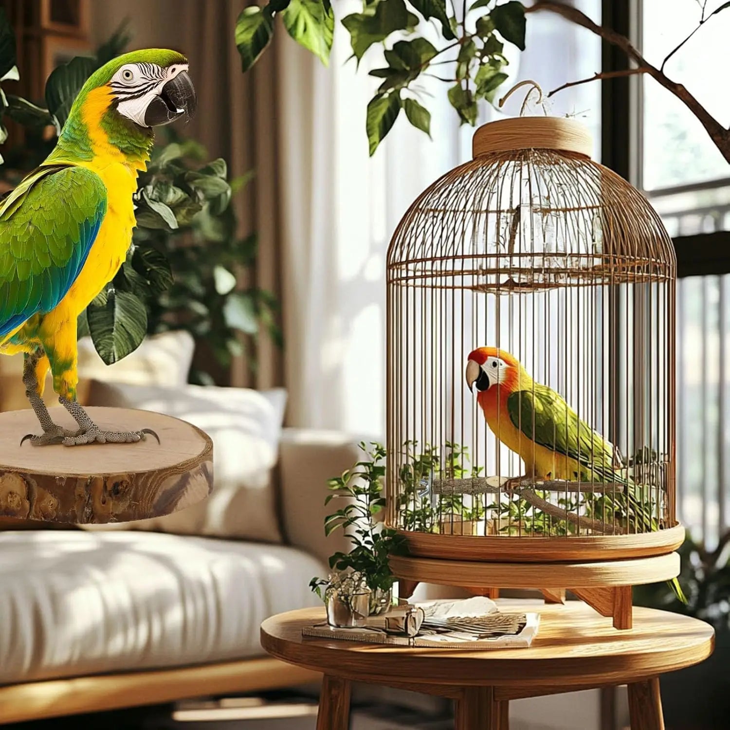 8PCS Natural Wood Bird Perches