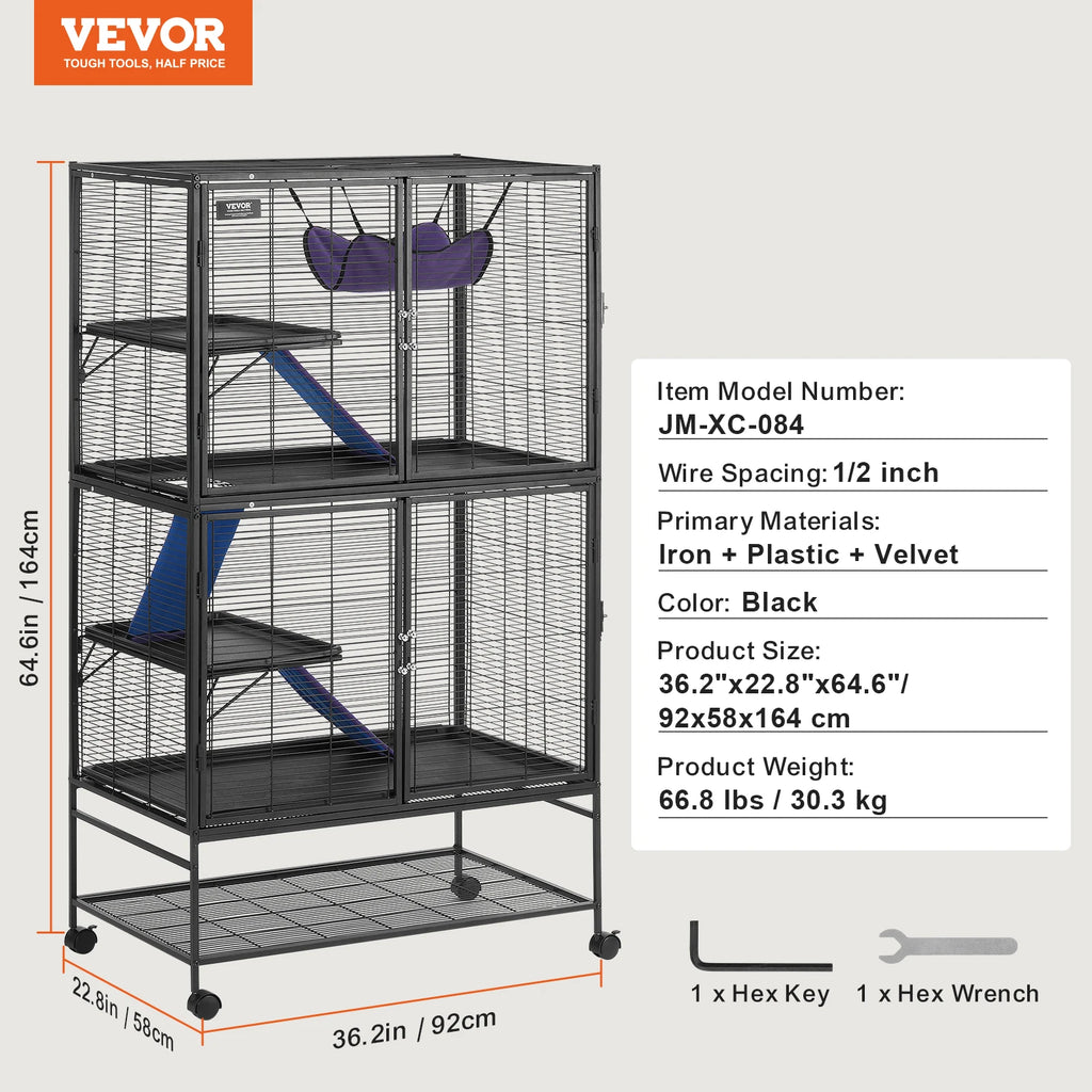 4-Tier Rolling Metal Cage