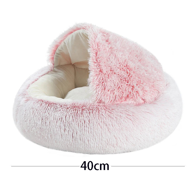 Covered soft plush pet bed