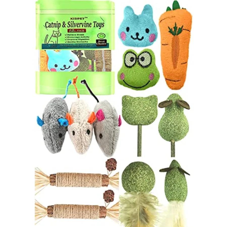 12 Pack Catnip Toys
