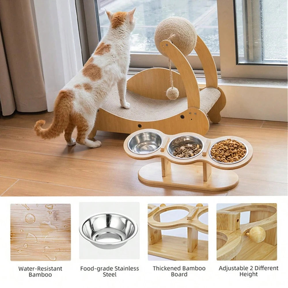3 Bowls in 1 Feeder Feeding & Watering