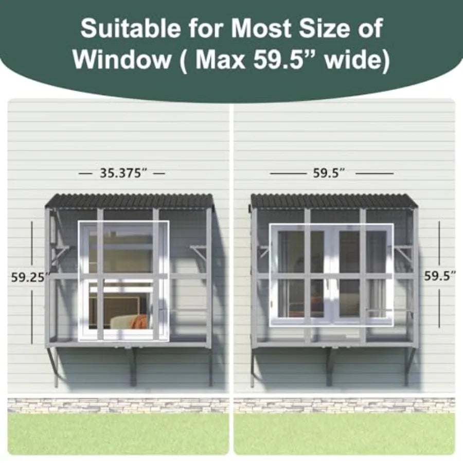 Pet Catio Expandable Window Box Enclosure