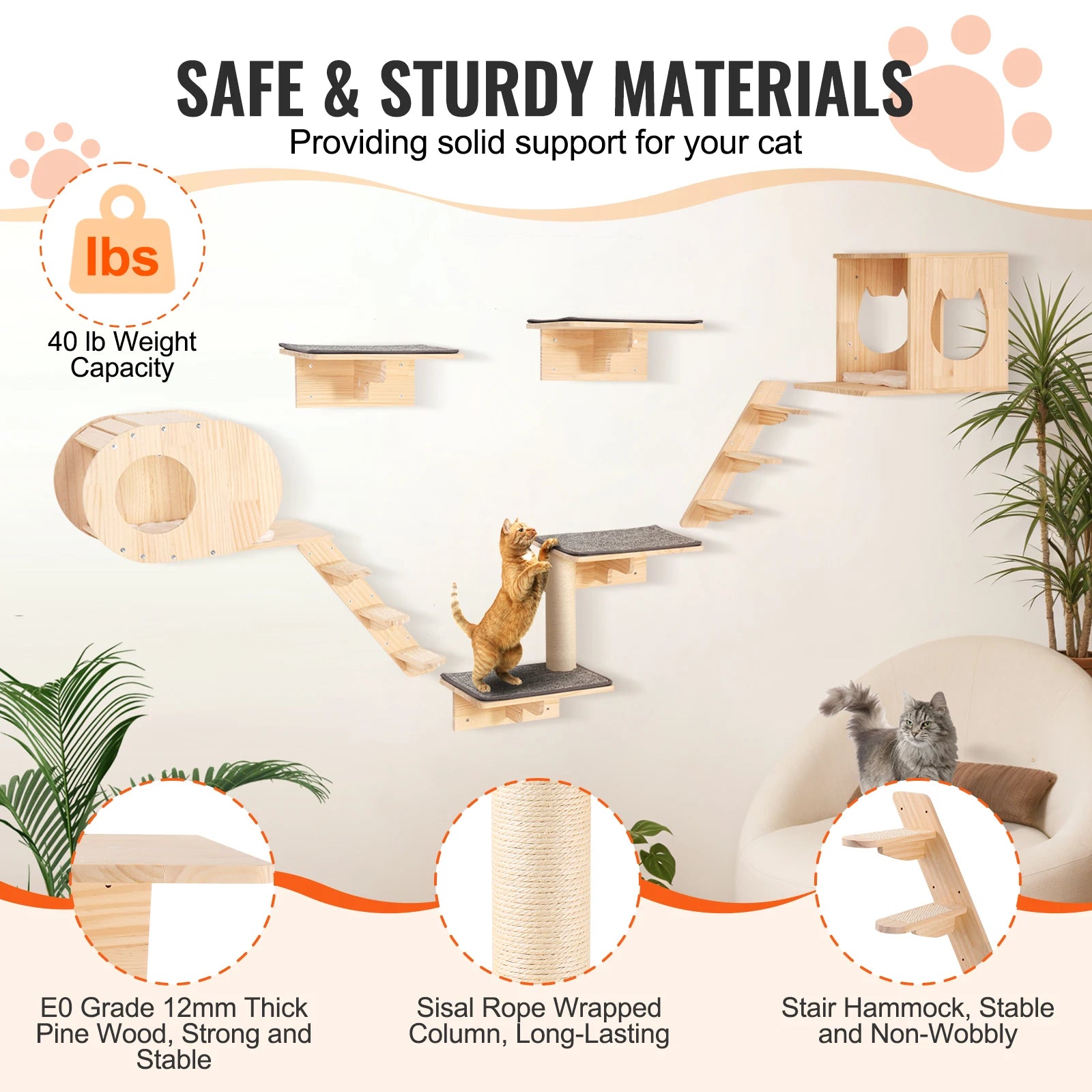 Wall Mounted Cat Shelves Cat