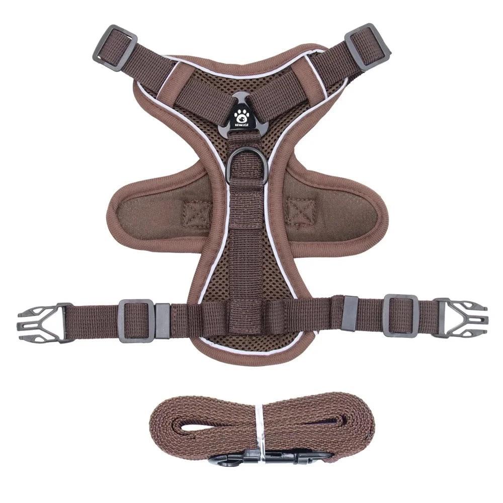 Reflective Harness and Leash Sets Breathable Mesh