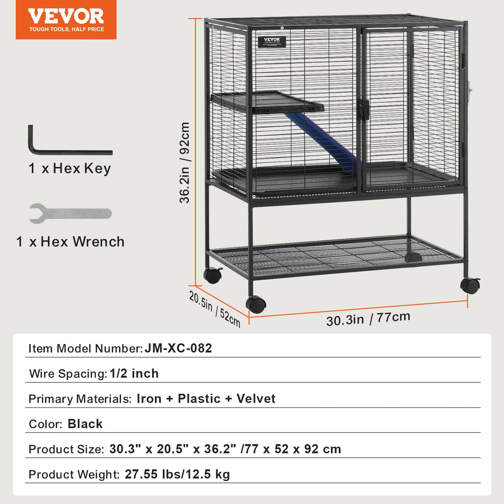 4-Tier Rolling Metal Cage