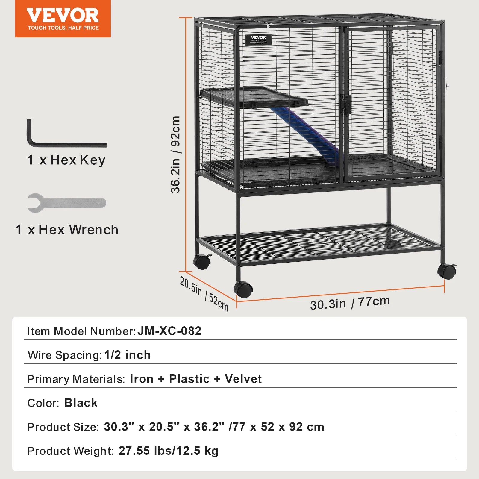 4-Tier Rolling Metal Cage