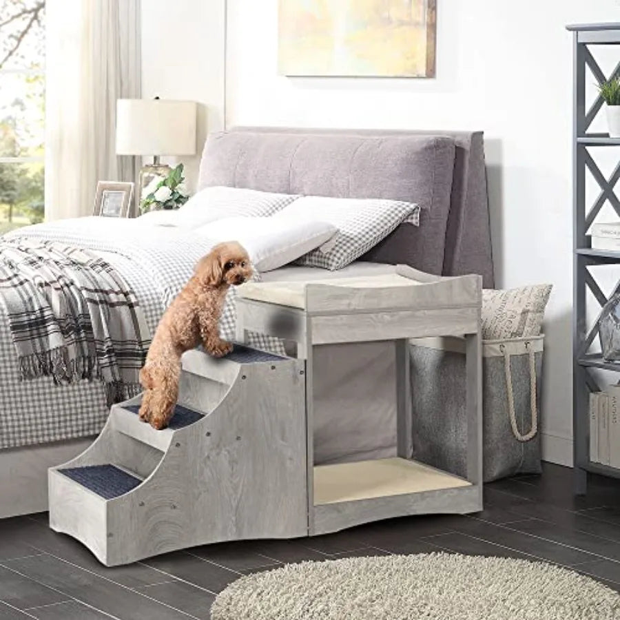 Pet Bunk Bed with Removable Stairs