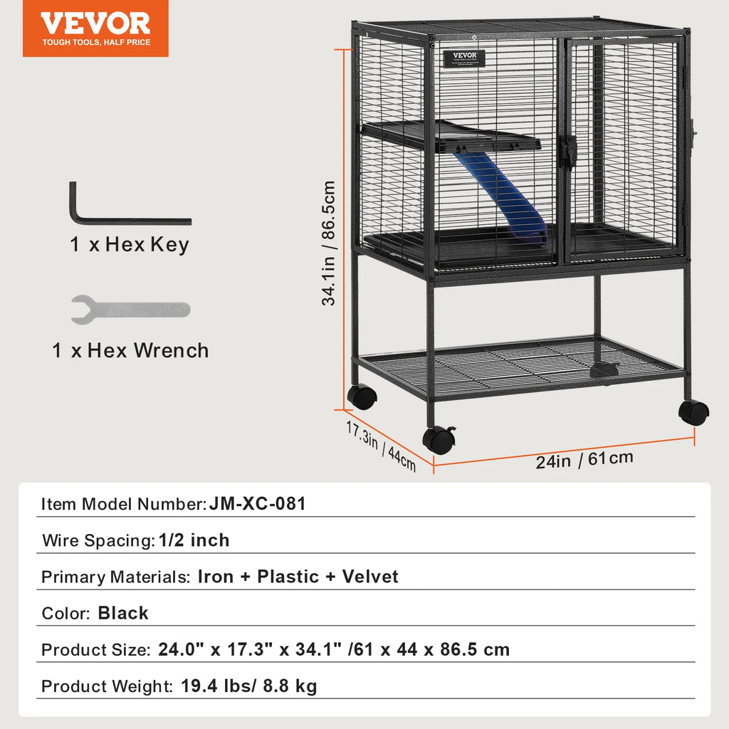 4-Tier Rolling Metal Cage