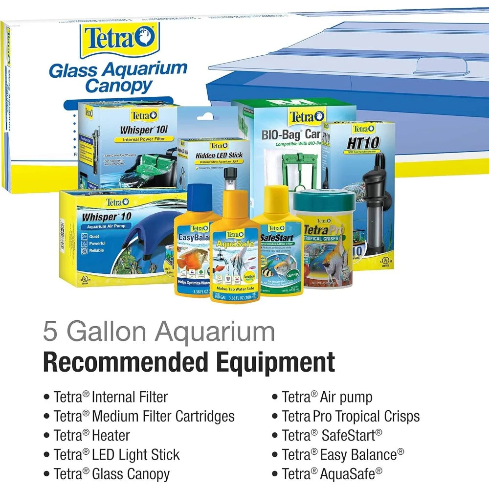 5 5 Gallon Rectangular Glass Aquarium Tank for Fish
